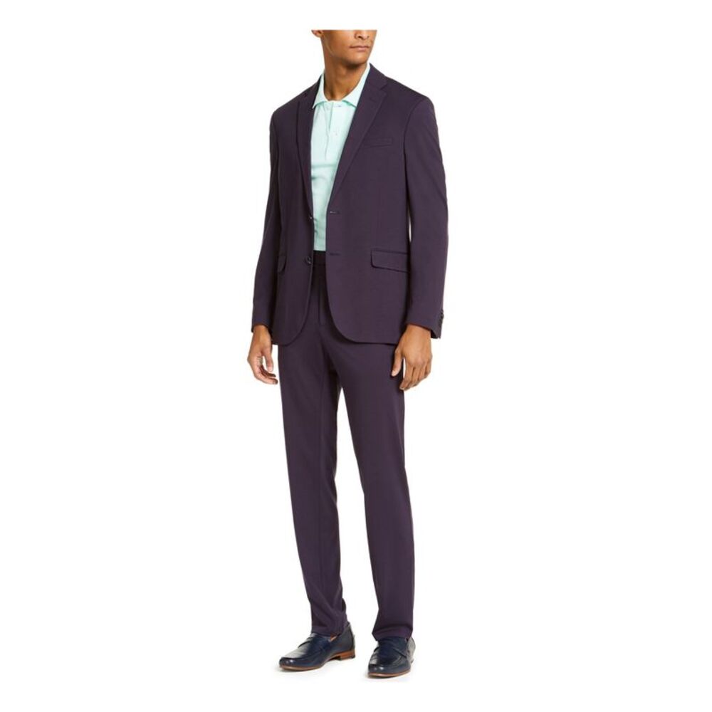 NWT REACTION KENNETH COLE Mens Navy Slim Fit Stretch Suit Separate 36R